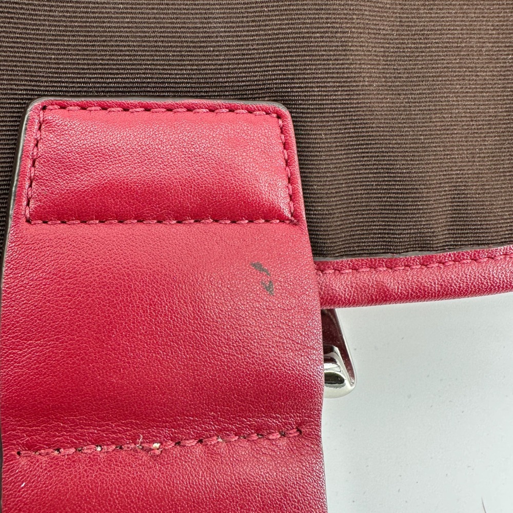 Coach Soho Pleated Flap Shoulder Bag Red Leather Buckle Y2K Vintage F15204 - Picture 13 of 13